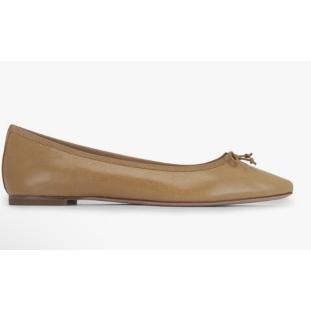 VERONICA BEARD Catherine Natural Leather Ballet Flat Womens 9 Medium Minimalist - Picture 2 of 12